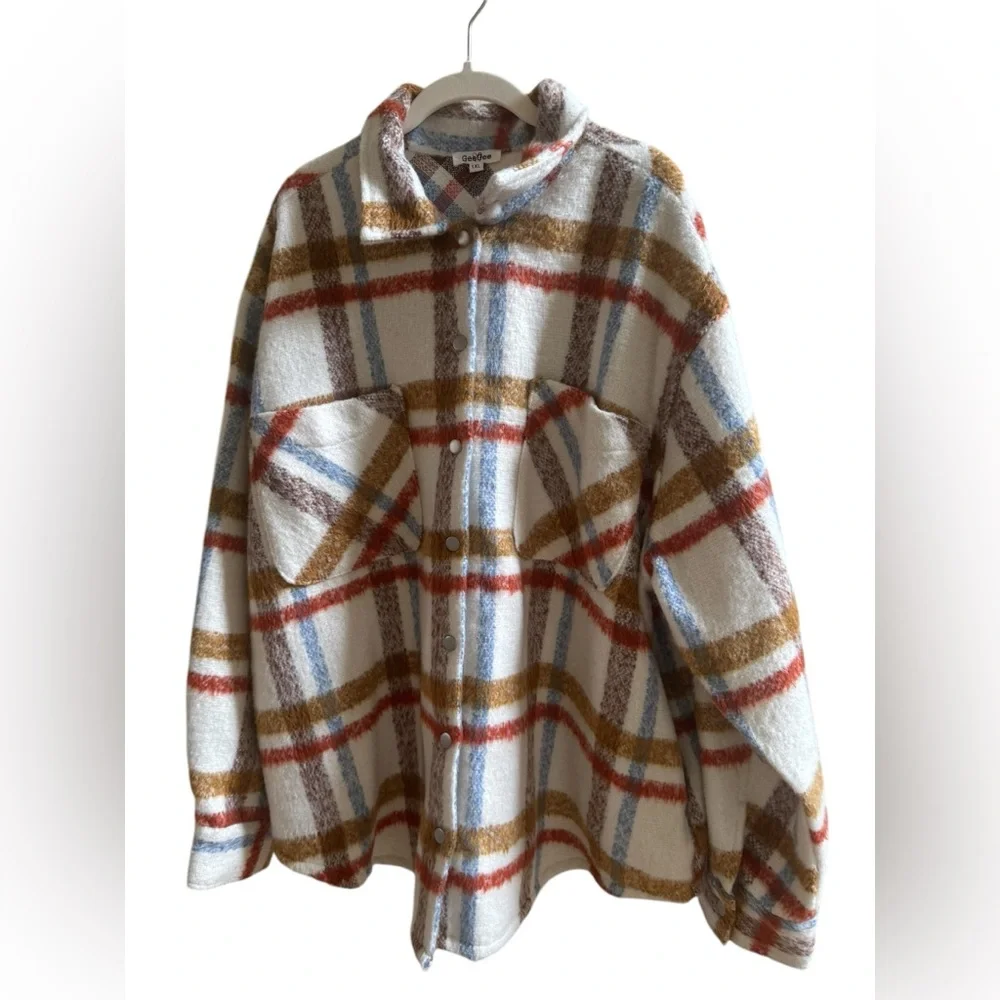 GEE GEE PLAID SHACKET SIZE 1XL - Picture 3 of 7